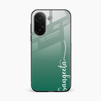 Customize Name Gradient Glass Case Cover Green For Vivo V60e 5G