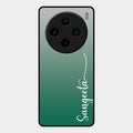 Customize Name Gradient Glass Case Cover Green For Vivo X100 5G