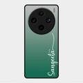 Customize Name Gradient Glass Case Cover Green For Vivo X100 Pro 5G