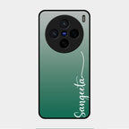 Customize Name Gradient Glass Case Cover Green For Vivo X200 5G
