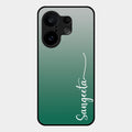 Customize Name Gradient Glass Case Cover Green For Vivo X200 Fe 5G