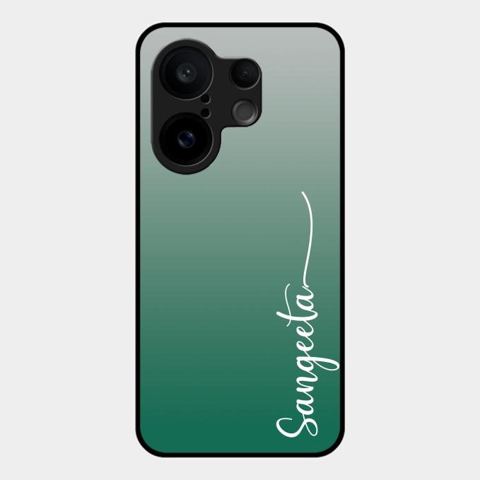 Customize Name Gradient Glass Case Cover Green For Vivo X200 Fe 5G