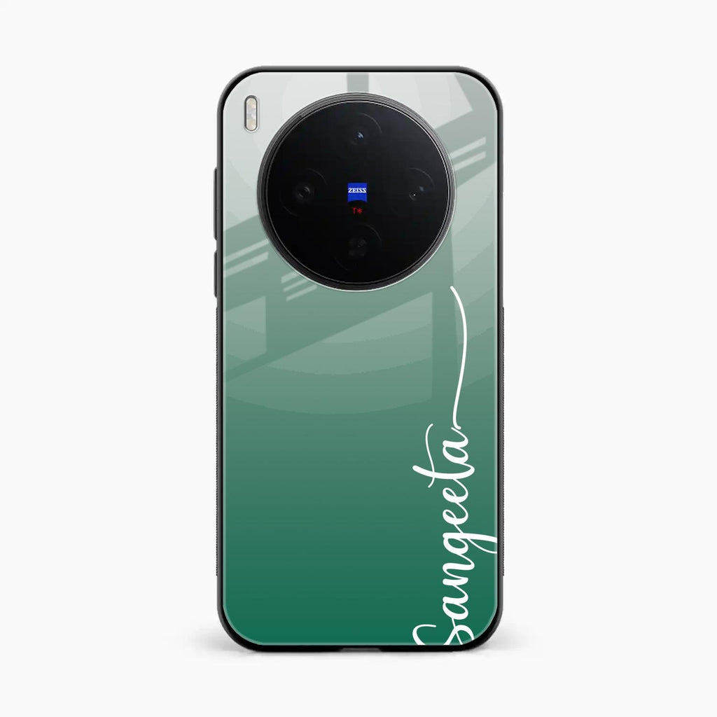 Customize Name Gradient Glass Case Cover Green For Vivo X300 5G