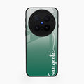 Customize Name Gradient Glass Case Cover Green For Vivo X300 Pro 5G