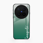 Customize Name Gradient Glass Case Cover Green For Vivo X300 Pro 5G