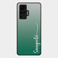 Customize Name Gradient Glass Case Cover Green For Vivo X50 Pro 5G