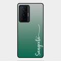 Customize Name Gradient Glass Case Cover Green For Vivo X70 Pro 5G