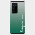 Customize Name Gradient Glass Case Cover Green For Vivo X70 Pro Plus 5G