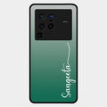 Customize Name Gradient Glass Case Cover Green For Vivo X80 Pro 5G