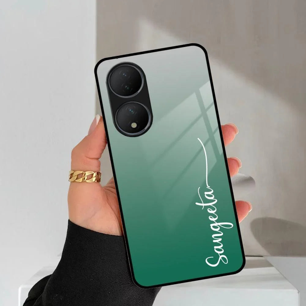 Customize Name Gradient Glass Case Cover Green For Vivo - ShopOnCliQ