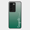 Customize Name Gradient Glass Case Cover Green For Vivo Y200E 5G
