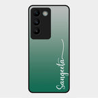 Customize Name Gradient Glass Case Cover Green For Vivo Y200E 5G