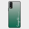 Customize Name Gradient Glass Case Cover Green For Vivo Y20T