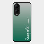 Customize Name Gradient Glass Case Cover Green For Vivo Y28 5G