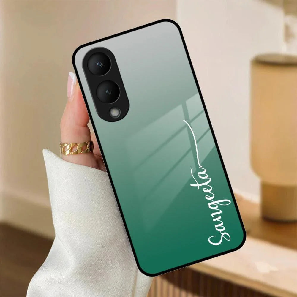 Customize Name Gradient Glass Case Cover Green For Vivo - ShopOnCliQ