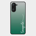 Customize Name Gradient Glass Case Cover Green For Vivo Y28S 5G