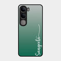 Customize Name Gradient Glass Case Cover Green For Vivo Y300 5G