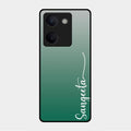 Customize Name Gradient Glass Case Cover Green For Vivo Y300 Plus 5G