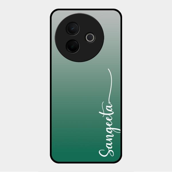 Customize Name Gradient Glass Case Cover Green For Vivo Y39 5G
