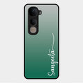 Customize Name Gradient Glass Case Cover Green For Vivo Y400 5G
