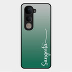Customize Name Gradient Glass Case Cover Green For Vivo Y400 5G