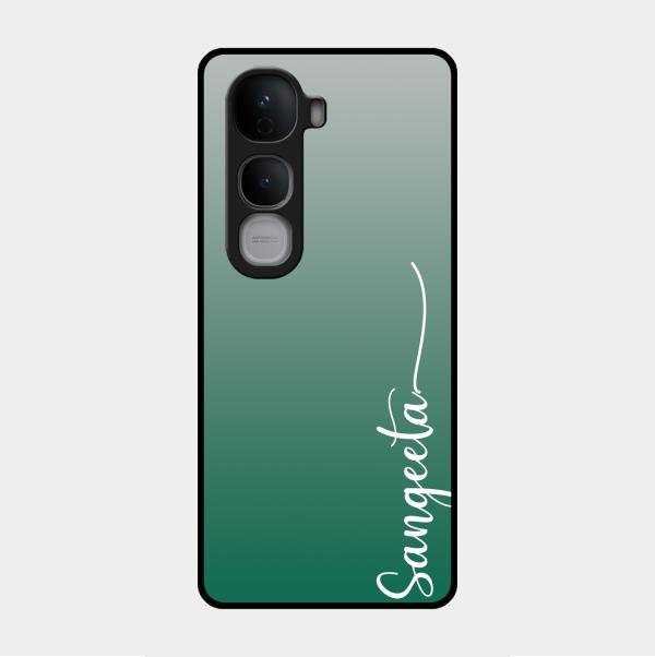 Customize Name Gradient Glass Case Cover Green For Vivo Y400 Pro 5G