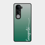 Customize Name Gradient Glass Case Cover Green For Vivo Y400 Pro 5G