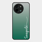 Customize Name Gradient Glass Case Cover Green For Vivo Y58 5G