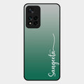 Customize Name Gradient Glass Case Cover Green For Xiaomi 11I 5G