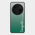 Customize Name Gradient Glass Case Cover Green For Xiaomi 14 Ultra