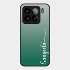 Customize Name Gradient Glass Case Cover Green For Xiaomi 15 5G