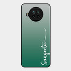 Customize Name Gradient Glass Case Cover Green For Xiaomi Mi 10I 5G