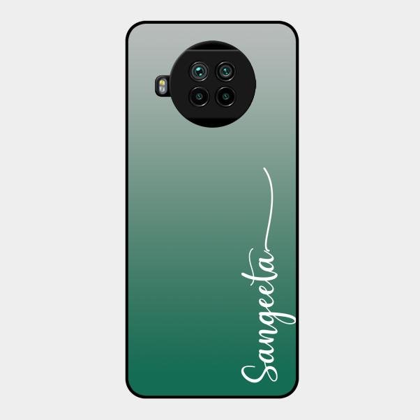 Customize Name Gradient Glass Case Cover Green For Xiaomi Mi 10I 5G