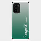 Customize Name Gradient Glass Case Cover Green For Xiaomi Mi 11X 5G