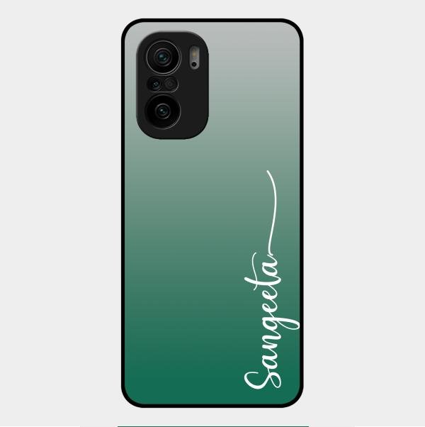 Customize Name Gradient Glass Case Cover Green For Xiaomi Mi 11X 5G
