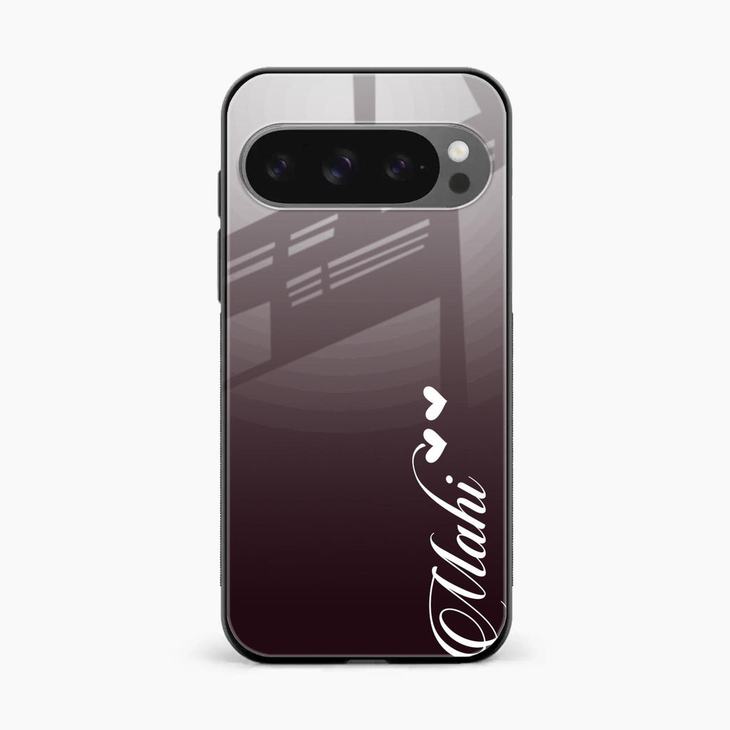Customize Name Gradient Glass Case Cover Grey For Google Pixel 10 Pro XL