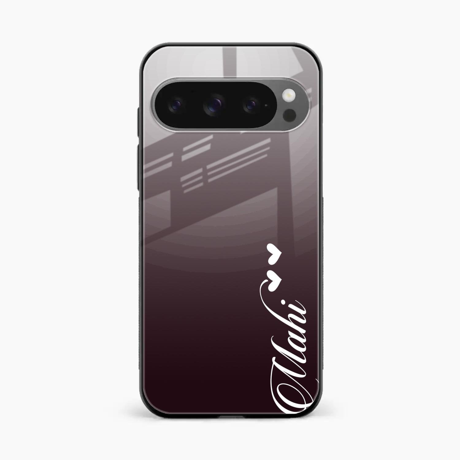 Customize Name Gradient Glass Case Cover Grey For Google Pixel 10 Pro