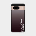 Customize Name Gradient Glass Case Cover Grey For Google Pixel 8 5G