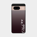 Customize Name Gradient Glass Case Cover Grey For Google Pixel 8 5G