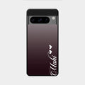 Customize Name Gradient Glass Case Cover Grey For Google Pixel 8 Pro 5G