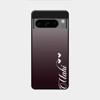 Customize Name Gradient Glass Case Cover Grey For Google Pixel 8 Pro 5G