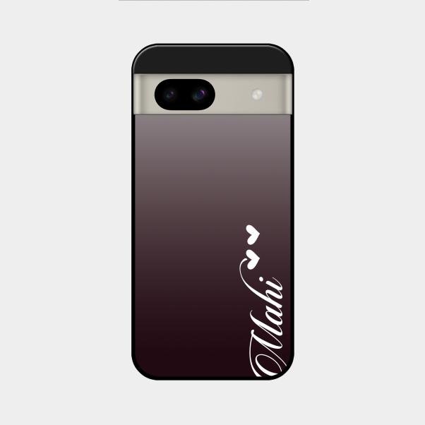 Customize Name Gradient Glass Case Cover Grey For Google Pixel 8A 5G