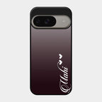 Customize Name Gradient Glass Case Cover Grey For Google Pixel 9 5G