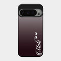 Customize Name Gradient Glass Case Cover Grey For Google Pixel 9 Pro 5G