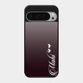 Customize Name Gradient Glass Case Cover Grey For Google Pixel 9 Pro Xl