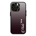 Customize Name Gradient Glass Case Cover Grey For iPhone 14 Pro
