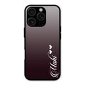 Customize Name Gradient Glass Case Cover Grey For iPhone 16 Pro Max