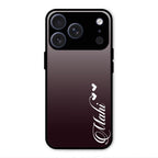 Customize Name Gradient Glass Case Cover Grey For iPhone 17 Pro Max