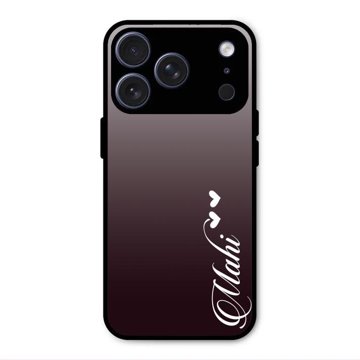 Customize Name Gradient Glass Case Cover Grey For iPhone 17 Pro