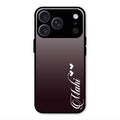 Customize Name Gradient Glass Case Cover Grey For iPhone 17 Pro